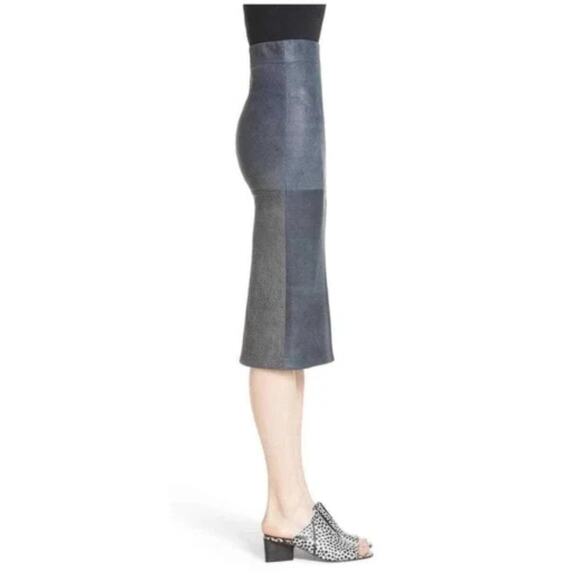 ZERO + MARIA CORNEJO Rai Leather Curved Skirt Size 6 - Picture 3 of 11